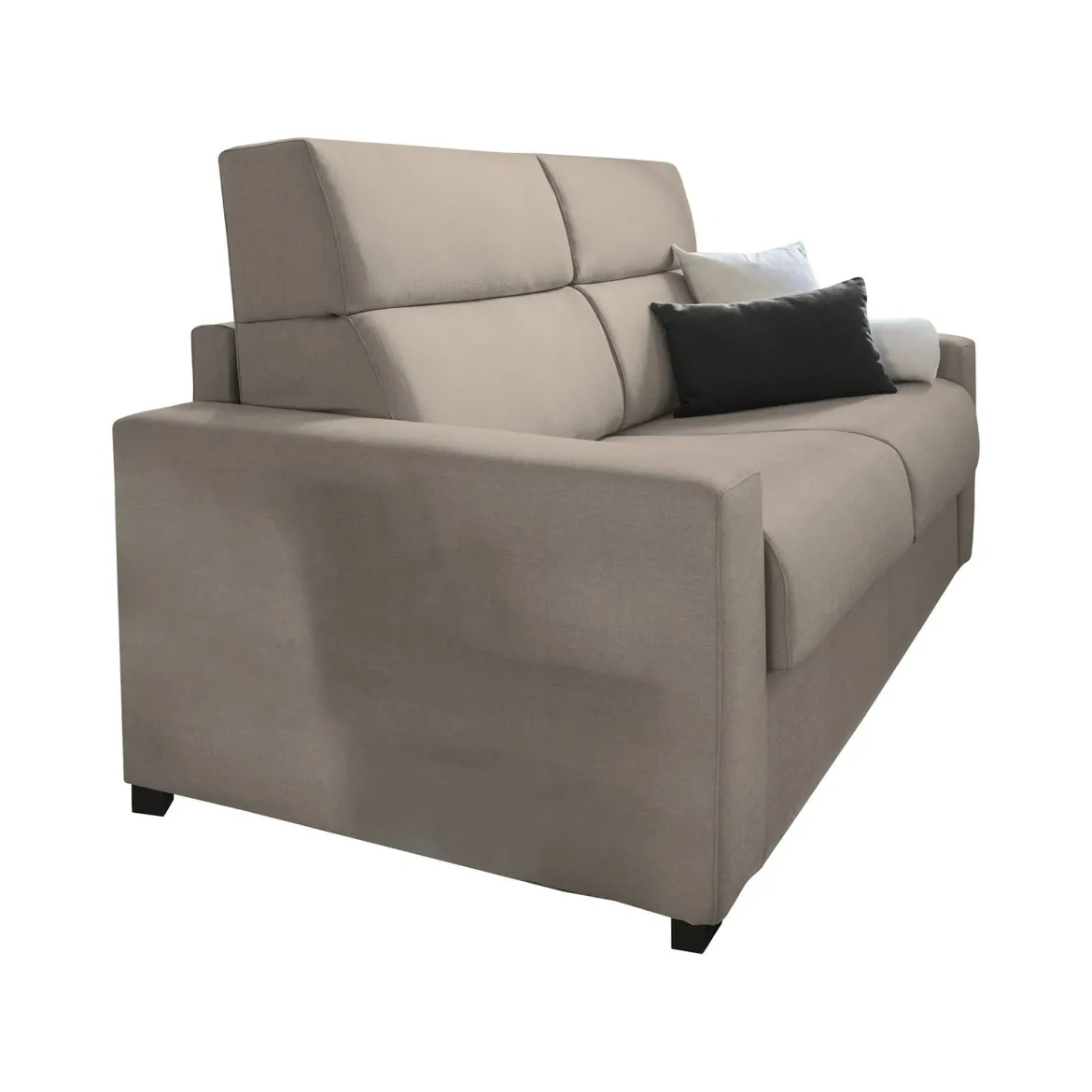 Divano Letto 2 Posti Grigio Tortora Sfoderabile Contenitore 200x95 cm, di Apertura a Ribalta Made in Italy - Sonico