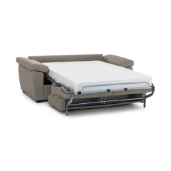 Divano Letto 2 Posti Grigio Tortora Sfoderabile Contenitore 205x95 cm, di Apertura a Ribalta Made in Italy - Fisciano