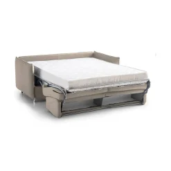 Divano Letto 3 Posti Grigio Tortora Sfoderabile Contenitore 200x95 cm, Lavabile Made in Italy - Cecina
