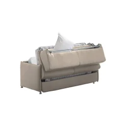 Divano Letto 3 Posti Grigio Tortora Sfoderabile Contenitore 200x95 cm, Lavabile Made in Italy - Cecina