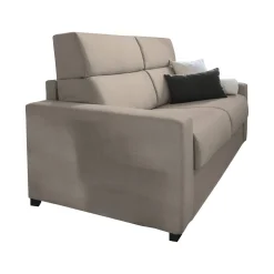 Divano Letto 3 Posti Grigio Tortora Sfoderabile Contenitore 225x95 cm, Lavabile Made in Italy - Benedetto
