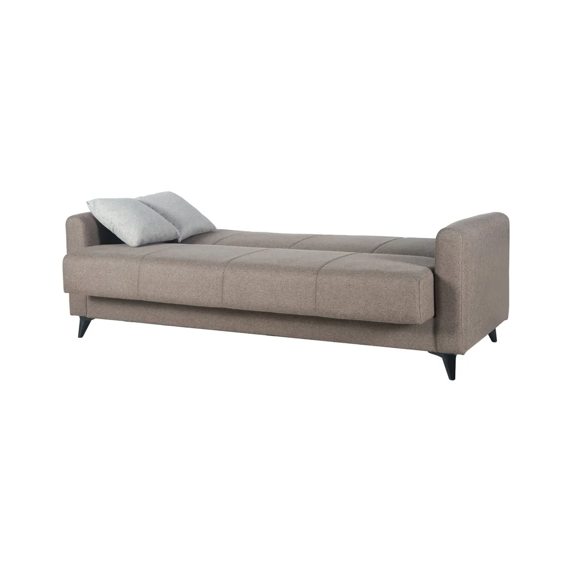 Divano Letto 3 Posti Marrone Contenitore di Apertura Click-clack 220x90 cm, Lavabile - Mulazzo