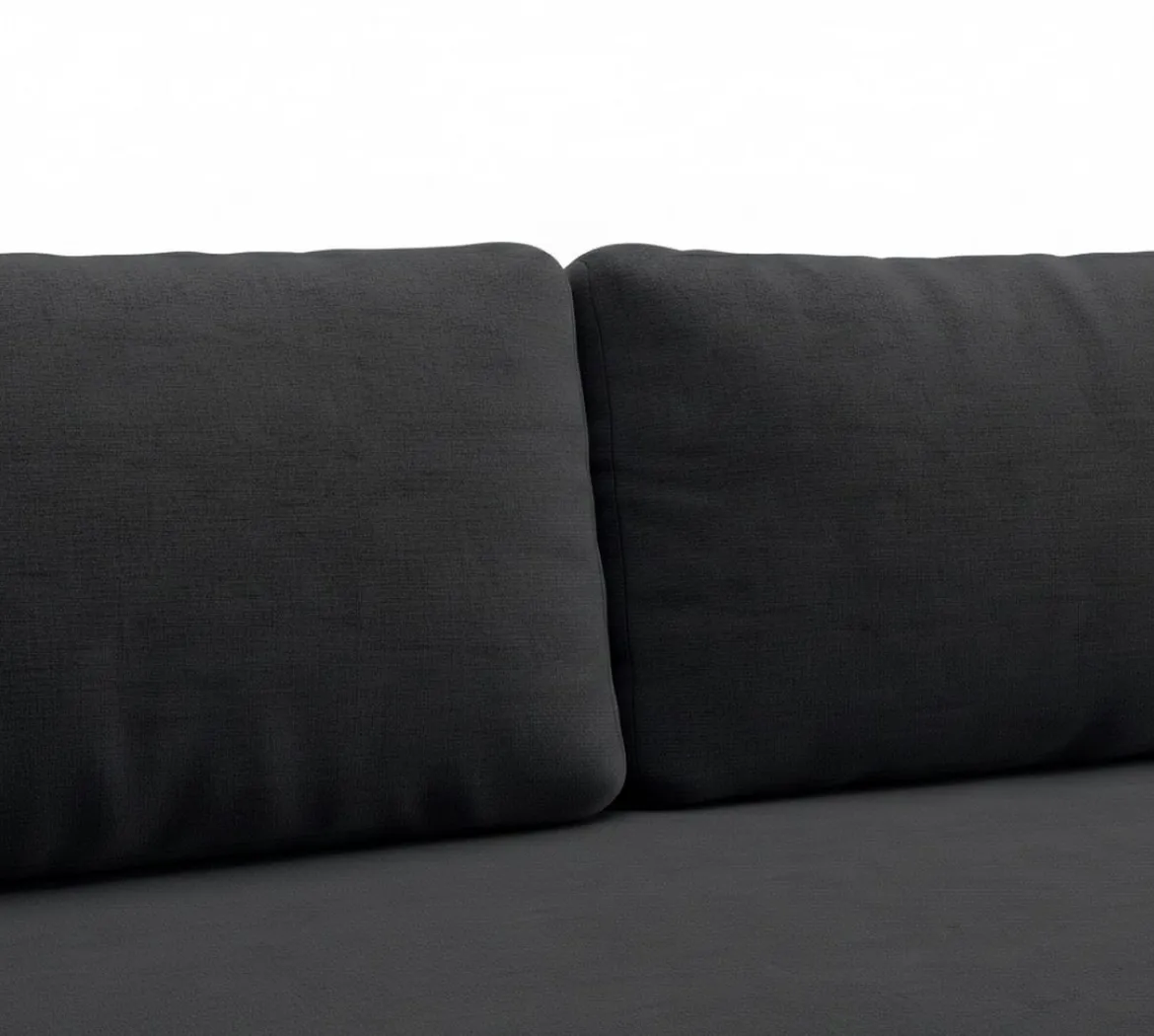 Divano Letto 2 Posti Nero Contenitore Cuscini Sfoderabili 210x106 cm, Reclinabile - Brugnato