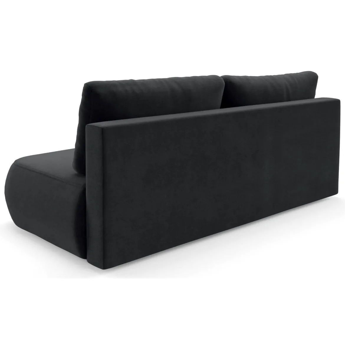 Divano Letto 2 Posti Nero Contenitore Cuscini Sfoderabili 210x106 cm, Reclinabile - Brugnato