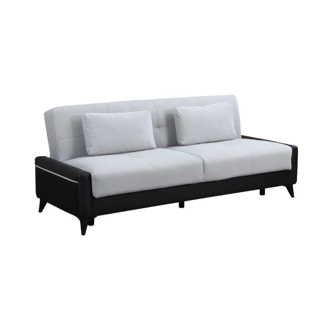 Divano letto 3 posti nero e bianco 207x92cm - Belluno