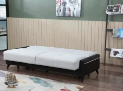 Divano letto 3 posti nero e bianco 207x92cm - Belluno