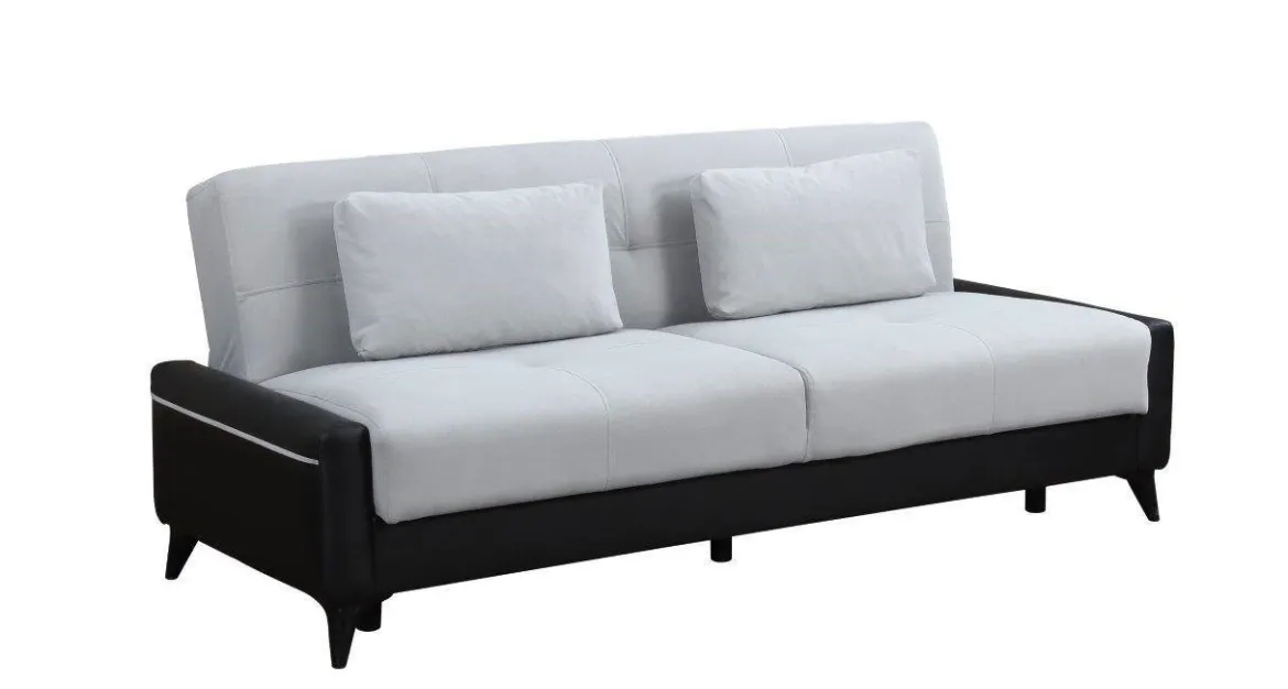 Divano letto 3 posti nero e bianco 207x92cm - Belluno