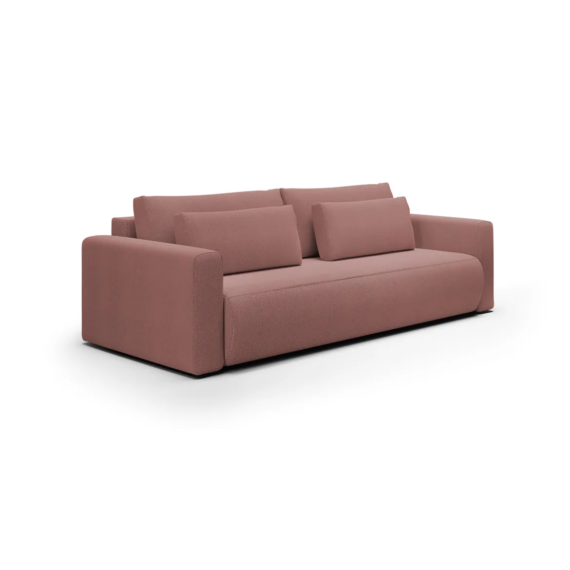 Divano Letto 2 Posti Rosa Contenitore di Apertura a Libro 240x105 cm, Reclinabile - Erbezzo