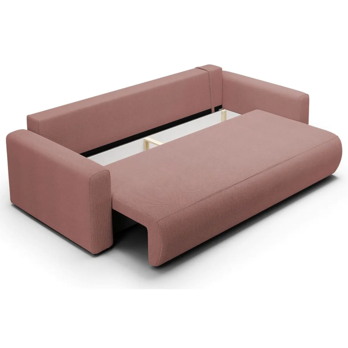 Divano Letto 2 Posti Rosa Contenitore di Apertura a Libro 240x105 cm, Reclinabile - Erbezzo