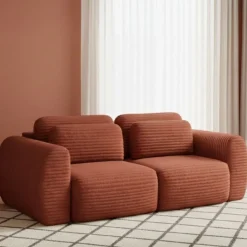 Divano Letto 2 Posti Rosso Contenitore di Apertura a Libro 266x121 cm, Reclinabile - Golgi