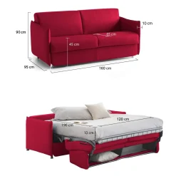 Divano Letto 2 Posti Rosso - Eleganza e Funzionalità