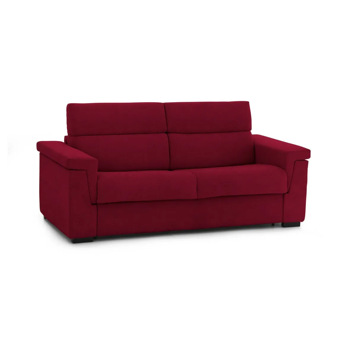 Divano Letto 2 Posti Rosso Sfoderabile Contenitore 185x95 cm, di Apertura a Ribalta Made in Italy - Rigolato
