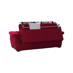 Divano Letto 2 Posti Rosso Sfoderabile Contenitore 185x95 cm, di Apertura a Ribalta Made in Italy - Tenna