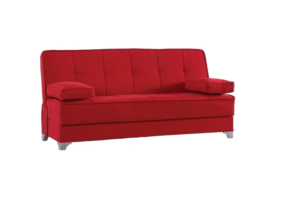 Divano letto 3 posti rosso 227x150cm - Armadillo