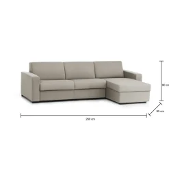 Divano letto 2 posti tortora 260x95cm - Allegria