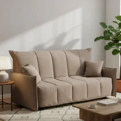 Divano letto 3 posti tortora 190x90cm - Ardis