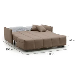 Divano letto 3 posti tortora 200x95cm - Adalberto