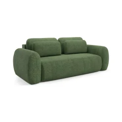 Divano Letto 3 Posti Verde Contenitore di Apertura a Libro 266x121 cm, Reclinabile - Sessame