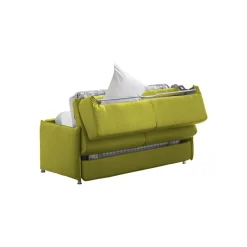 Divano Letto 2 Posti Verde Sfoderabile Contenitore 160x95 cm, di Apertura a Ribalta Made in Italy - Verceia
