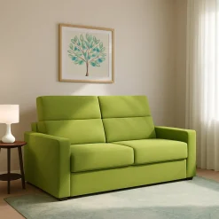 Divano Letto 2 Posti Verde Sfoderabile Contenitore 180x95 cm, di Apertura a Ribalta Made in Italy - None