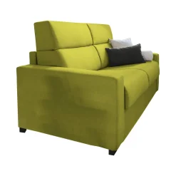 Divano Letto 2 Posti Verde Sfoderabile Contenitore 180x95 cm, di Apertura a Ribalta Made in Italy - None