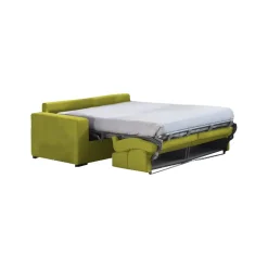 Divano Letto 2 Posti Verde Sfoderabile Contenitore 180x95 cm, di Apertura a Ribalta Made in Italy - None
