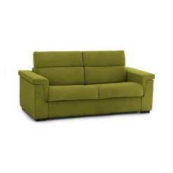 Divano Letto 2 Posti Verde Sfoderabile Contenitore 185x95 cm, di Apertura a Ribalta Made in Italy - Tenna