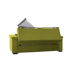 Divano Letto 2 Posti Verde Sfoderabile Contenitore 185x95 cm, di Apertura a Ribalta Made in Italy - Tenna