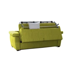 Divano Letto 2 Posti Verde Sfoderabile Contenitore 205x95 cm, di Apertura a Ribalta Made in Italy - Fisciano