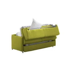 Divano Letto 3 Posti Verde Sfoderabile Contenitore 200x95 cm, Lavabile Made in Italy - Gravere