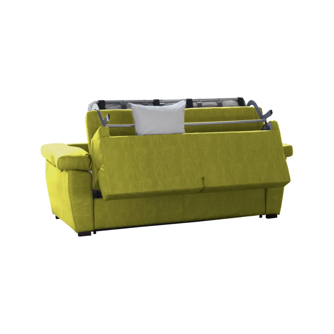 Divano Letto 3 Posti Verde Sfoderabile Lavabile 205x86 cm, Idrorepellente Letto Estraibile Made in Italy - Avellana