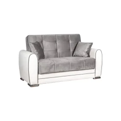Divano letto reclinabile bianco e grigio 163x84cm - Aloe