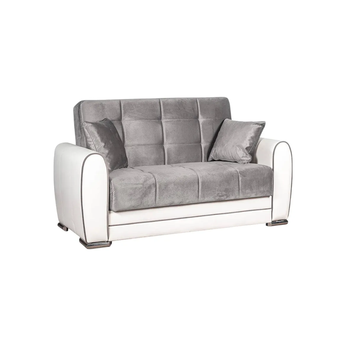 Divano letto reclinabile bianco e grigio 163x84cm - Aloe