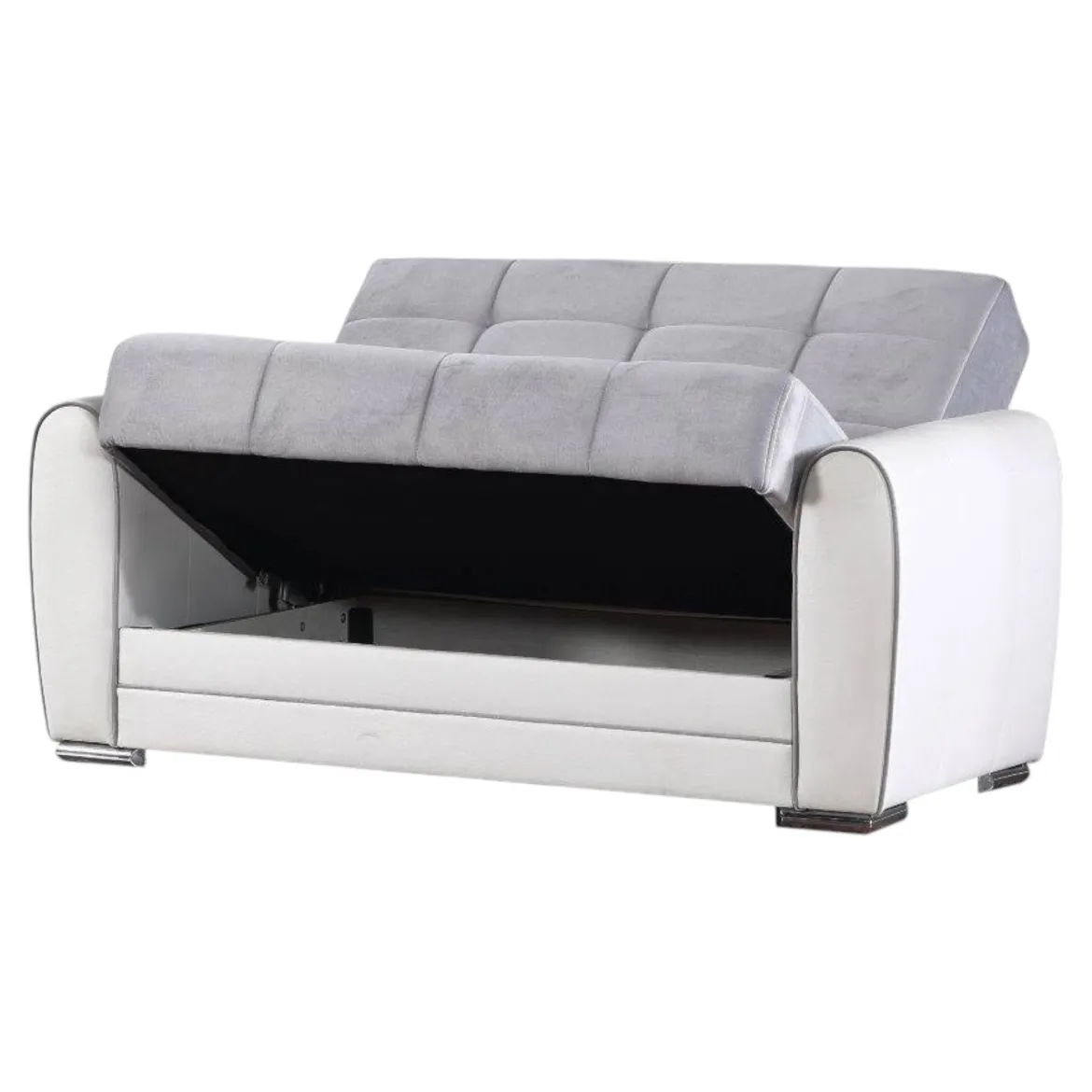 Divano letto reclinabile bianco e grigio 163x84cm - Aloe