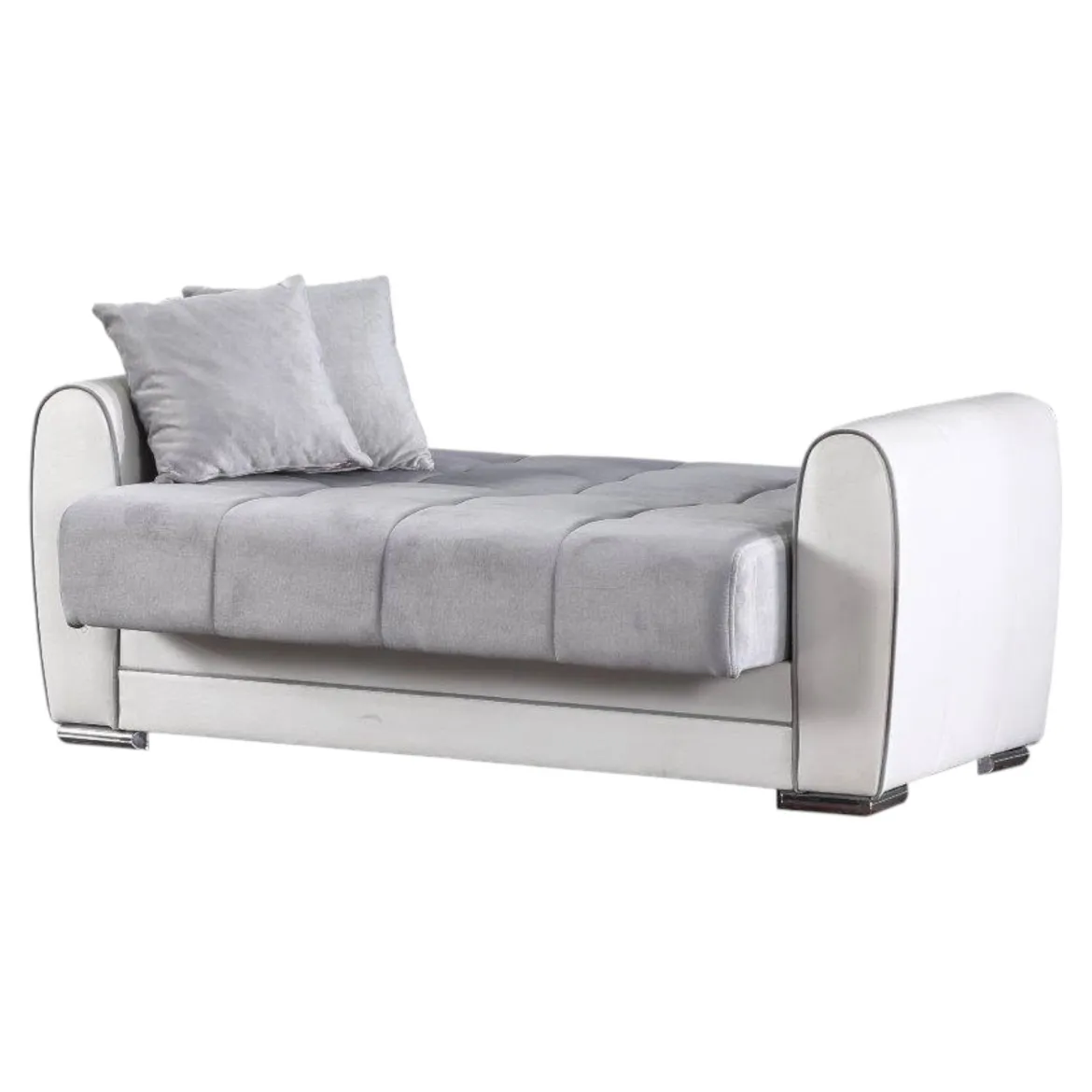 Divano letto reclinabile bianco e grigio 163x84cm - Aloe