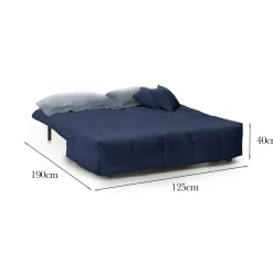 Divano letto reclinabile blu 125x90cm - Ariska
