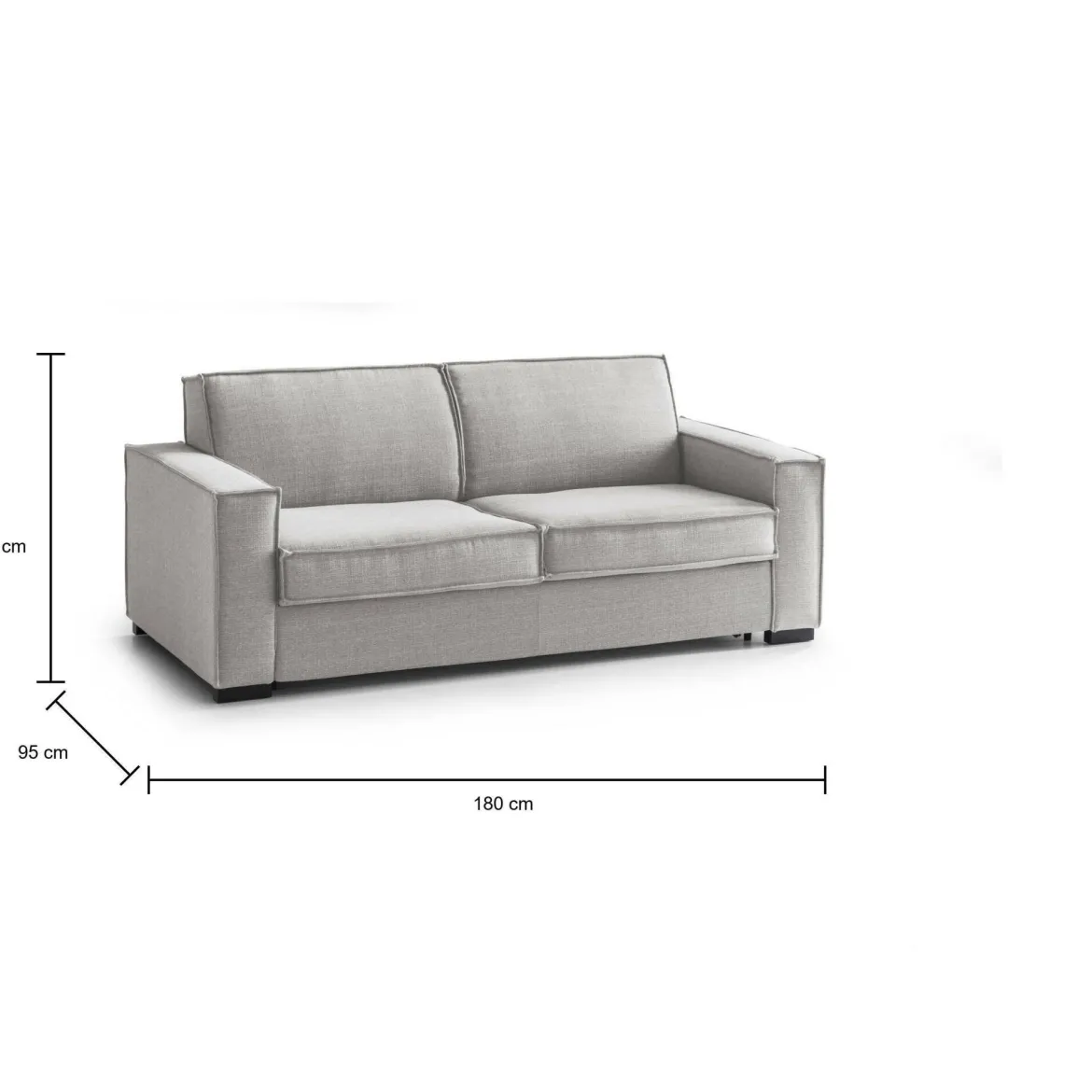 Divano letto reclinabile grigio 180x95cm - Alano