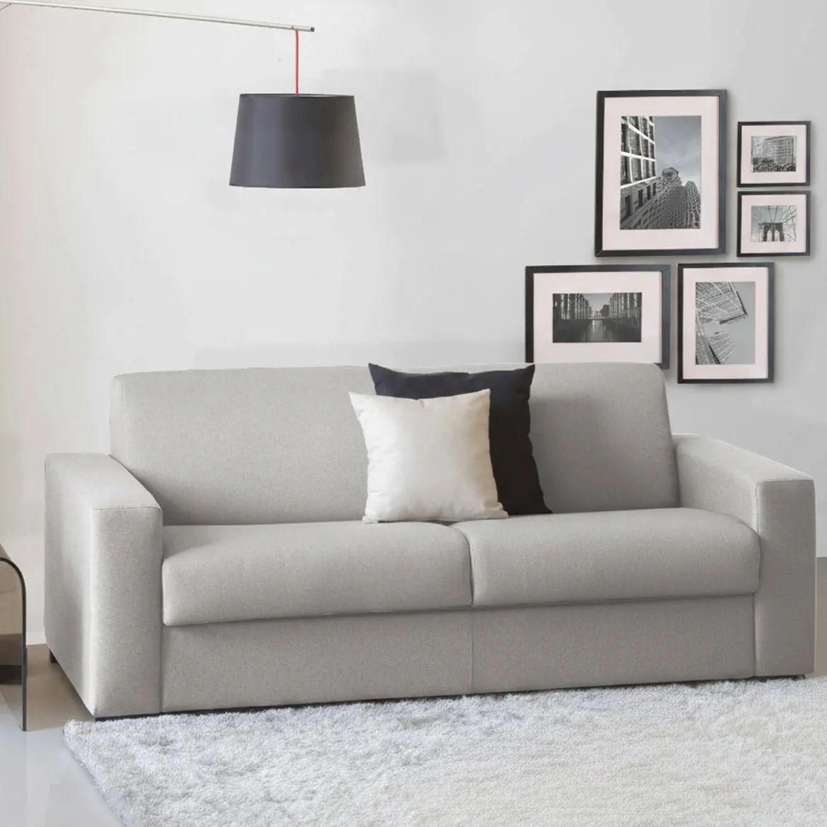 Divano letto reclinabile grigio cenere 133x78cm - Calvin