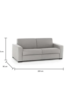 Divano letto reclinabile grigio cenere 133x78cm - Calvin