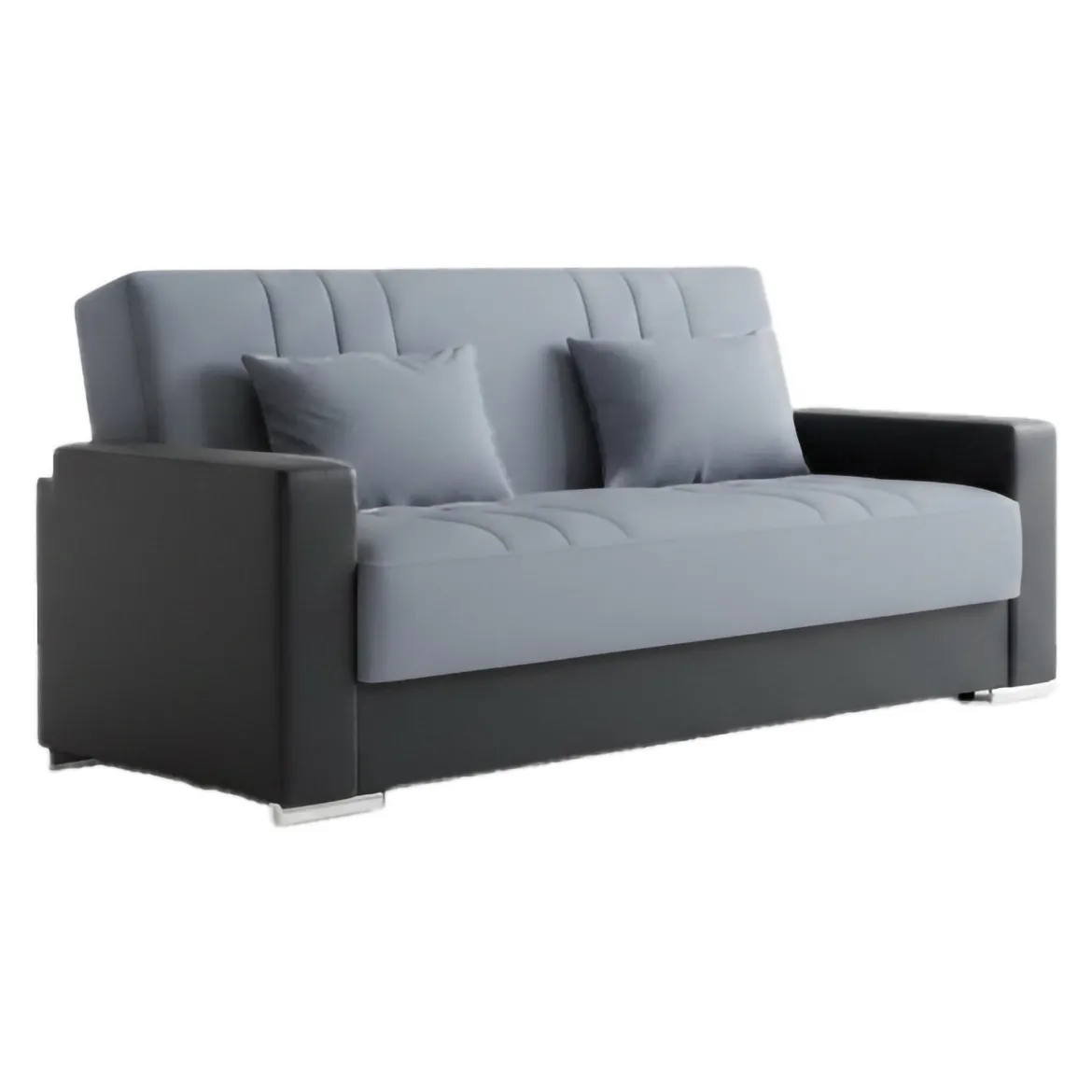 Divano letto reclinabile nero e grigio 230x96cm - Arix