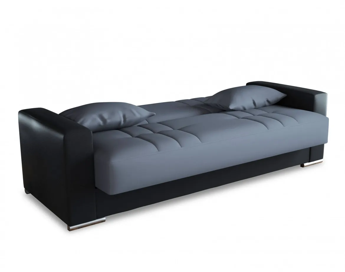 Divano letto reclinabile nero e grigio 230x96cm - Arix
