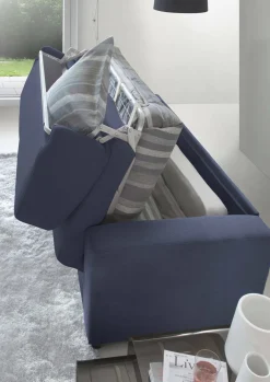 Divano letto rivestito in tessuto crema 140x65cm - Hone