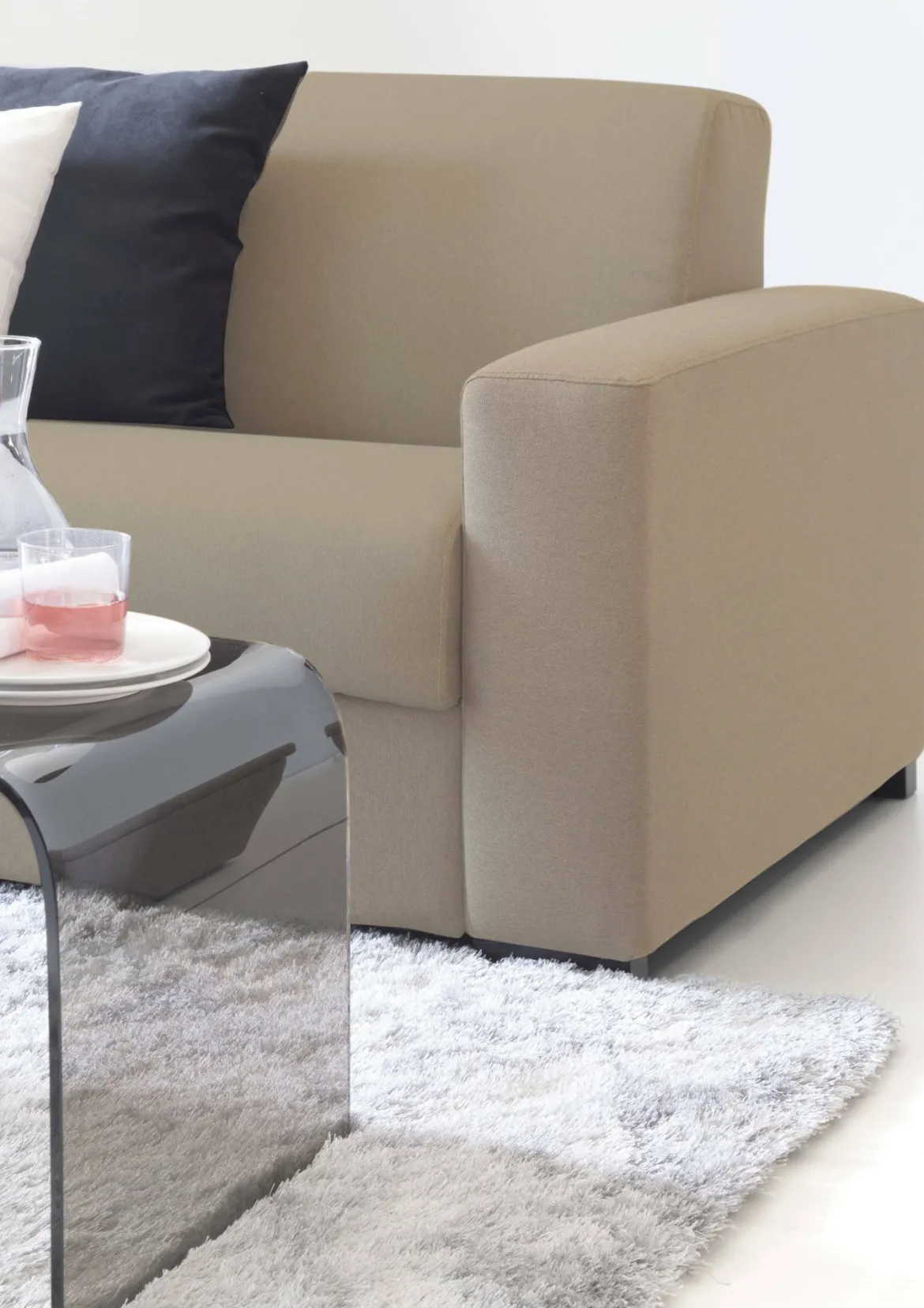 Divano letto sfoderabile beige 280x95cm - Aika