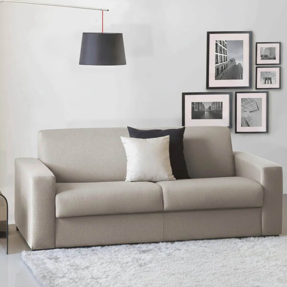 Divano letto sfoderabile tortora 200x95cm - Andymion