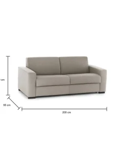 Divano letto sfoderabile tortora 200x95cm - Andymion