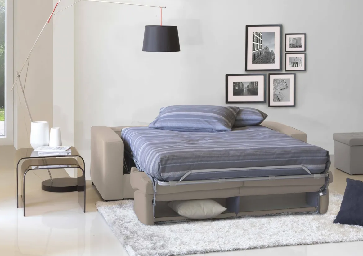 Divano letto sfoderabile tortora 200x95cm - Andymion