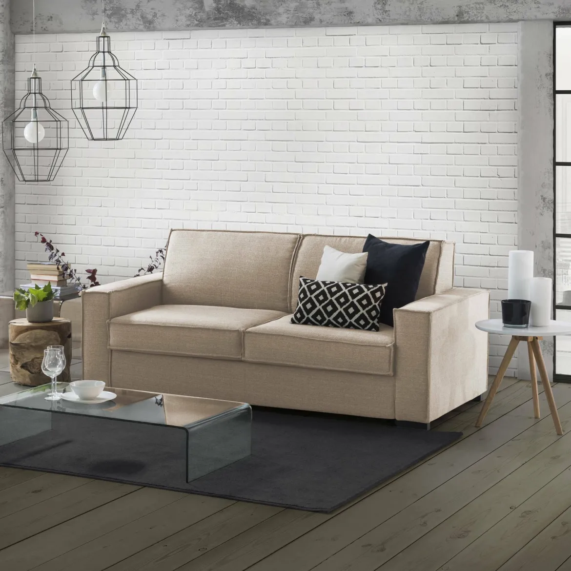 Divano made in Italy beige 200x95x90h cm - Abernathy