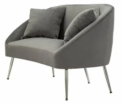 Divano moderno grigio e argento 137x69x79h cm - Pittari