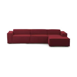 Divano modulare rosso 340x170x70h cm - Asvaldo