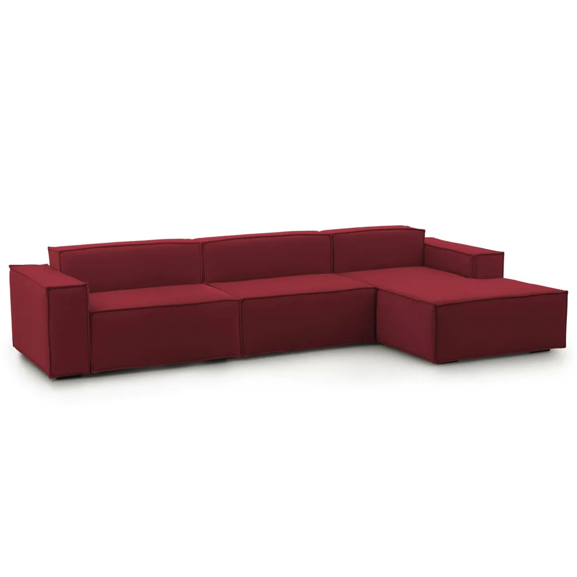 Divano modulare rosso 340x170x70h cm - Asvaldo
